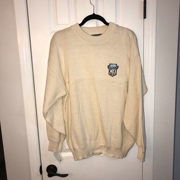 Vintage McBriar Mead Sweater L Cream DS Embroidered - Picture 1 of 6
